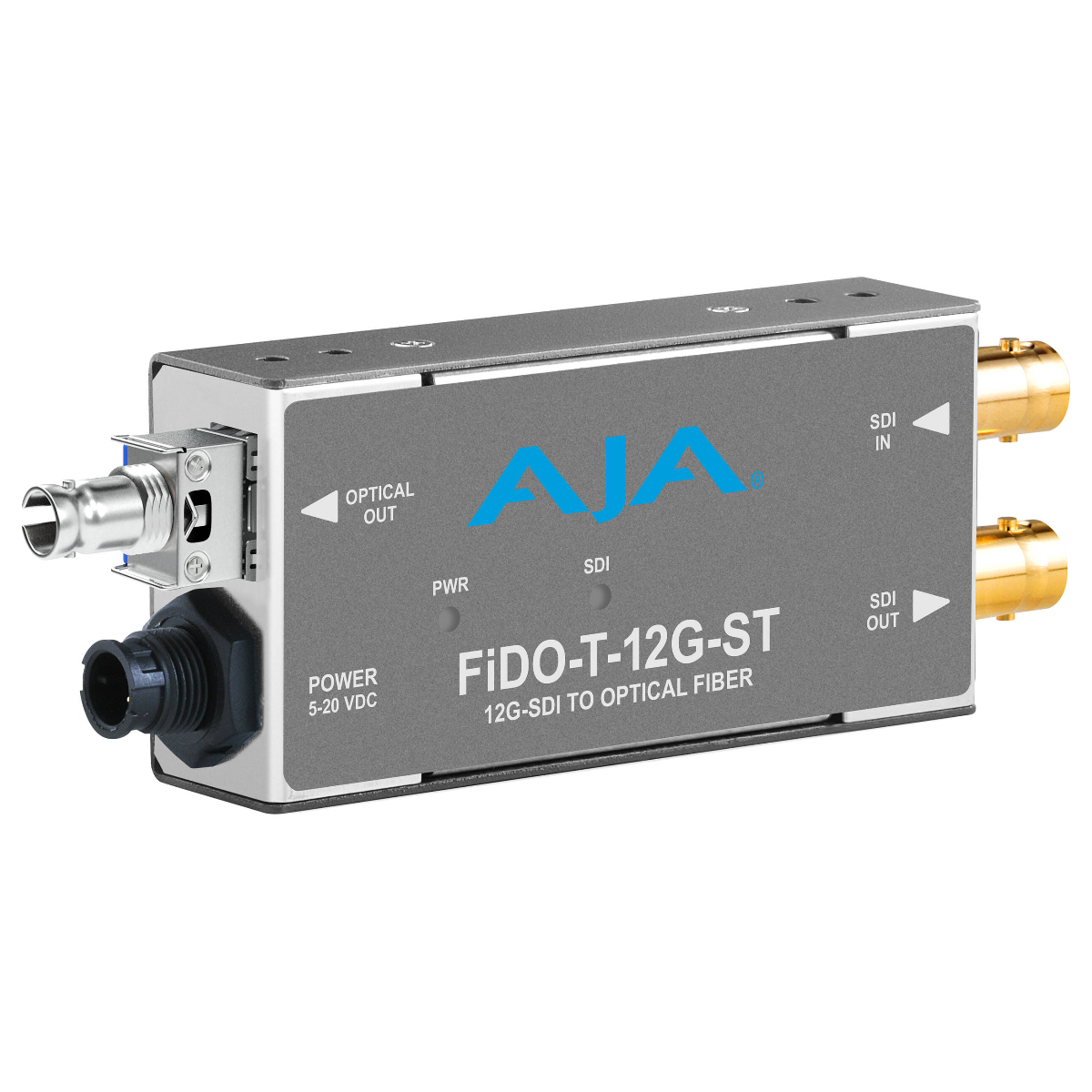 AJA FiDO-T-12G-ST 1-Kanal 12G-SDI zu Single Mode ST Fibre Transmitter