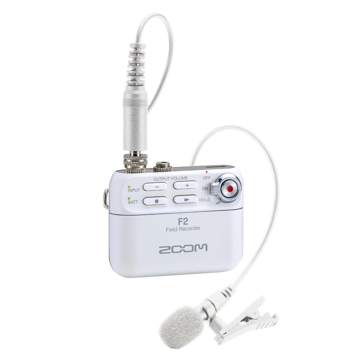 Zoom F2 Weiss Field Recorder & Lavalier Mic