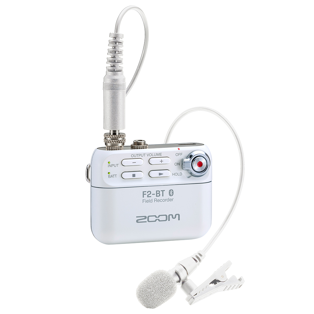 Zoom F2-BT Weiss Field Recorder mit Bluetooth & Lavalier Mic